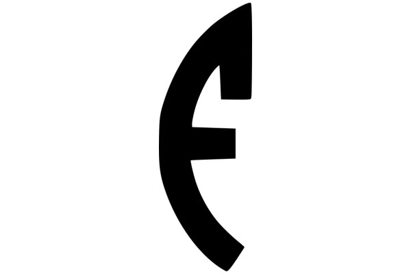 Stylized Black Letter 'E' on a White Background