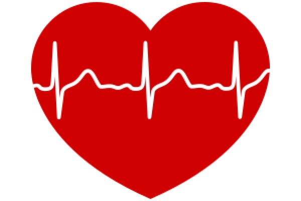 Electrocardiogram Symbol in Red Heart Shape