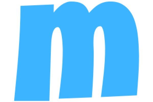 Stylized Blue Letter 'M' on a White Background