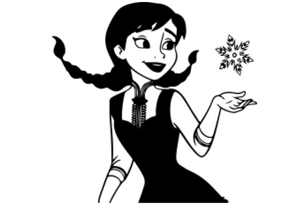 A Whimsical Illustration of a Character with a Snowflake