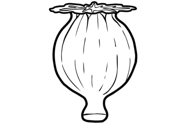 A Line Drawing of a Vase with a Flower on Top