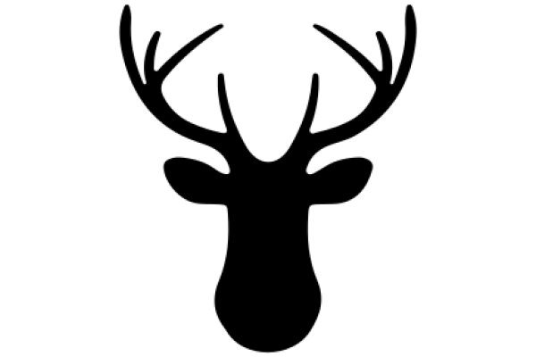 Stylized Black Deer Head Icon