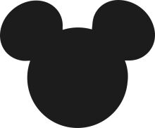 Simplistic Black and White Mickey Mouse Logo