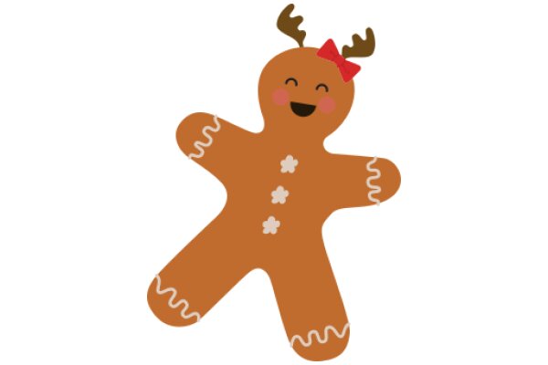 A Delightful Gingerbread Cookie with a Reindeer Face and Antlers