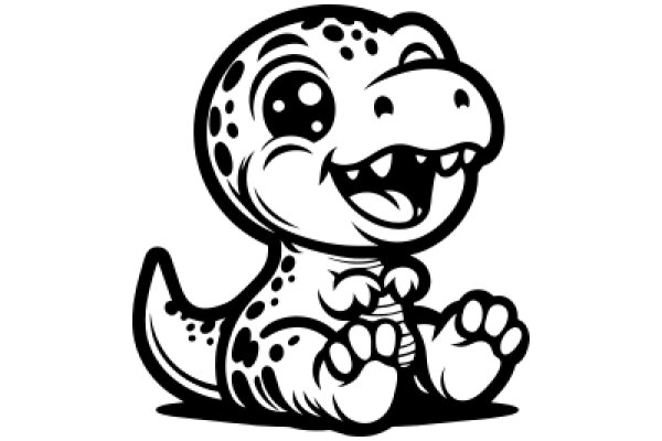 Adorable Cartoon Alligator with Big Eyes and a Smile