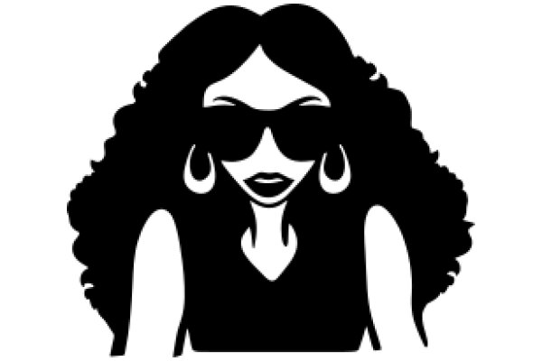 Stylized Portrait of a Woman in Sunglasses and Large Earrings