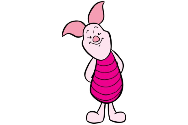 Pink Piggy with a Smile: A Friendly Cartoon Character