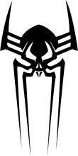 Stylized Spider Logo in Black and White