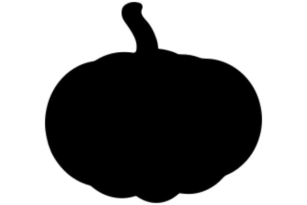 A Silhouette of a Pumpkin with a Stem