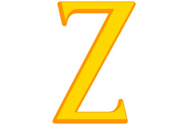 Vibrant Yellow Letter Z on a White Background