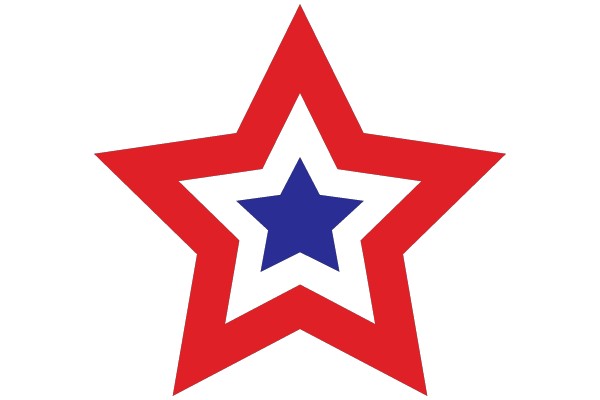 Vibrant Red and Blue Star Logo