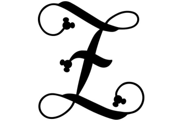 Stylized Letter F with Decorative Elements