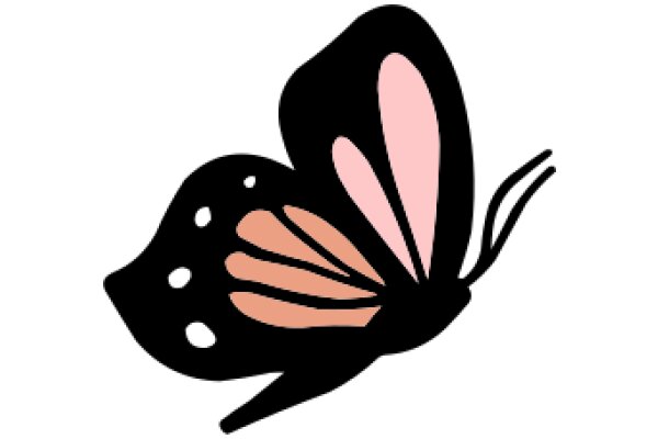 Stylized Butterfly with Pink and Black Colors