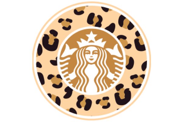 Starbucks Logo with Leopard Print Background