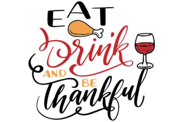 Eat, Drink, and Be Thankful: A Graphic Design for a Festive Message