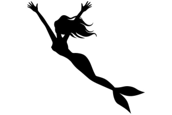 Silhouette of a Joyful Mermaid