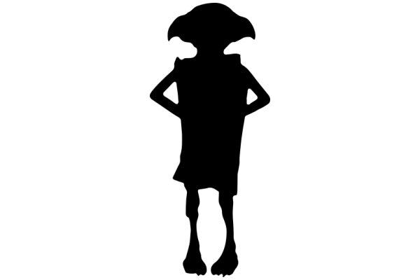 Silhouette of a Humanoid Figure with a Large Head and Hands on Hips