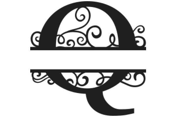 Stylized Letter Q with Decorative Swirls