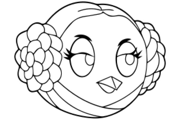 A Whimsical Illustration of a Character with a Flowery Hairdo