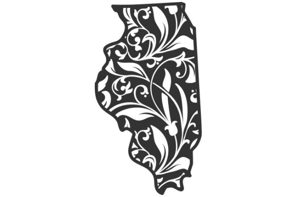 Stylized State Outline with Floral Design