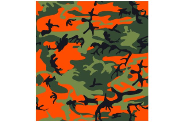 Vibrant Camouflage Pattern with Abstract Animal Silhouettes