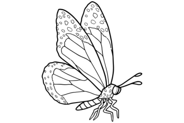 A Stylized Illustration of a Butterfly with a Dotted Pattern on Its Wings