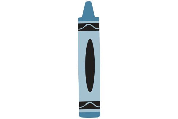 A Vibrant Blue Crayon with a Black Tip