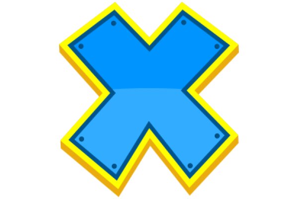 Vibrant Digital Art: A Stylized Blue X in a Yellow Frame