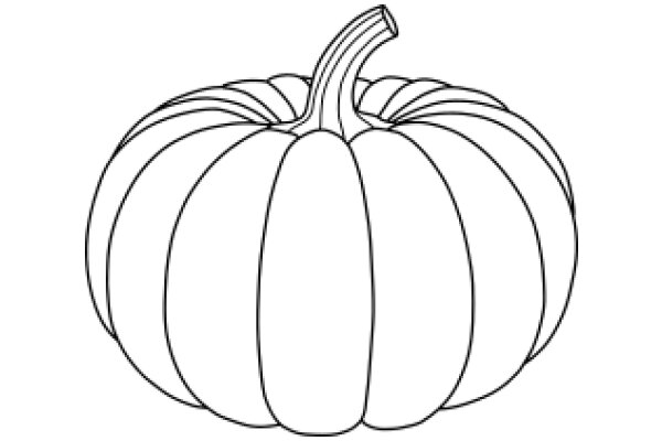 Simplified Line Drawing of a Pumpkin