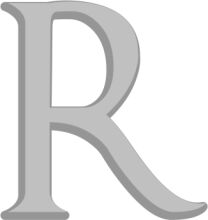 Simplistic Gray Letter 'R' on a White Background