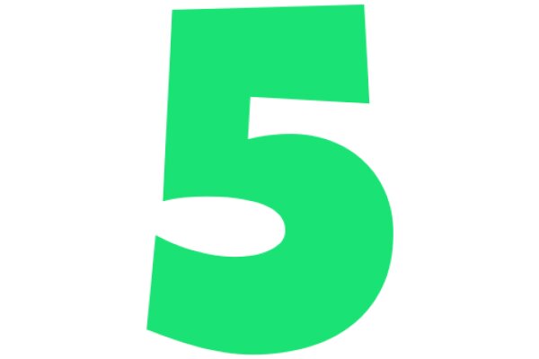 Simplistic Green Number Five