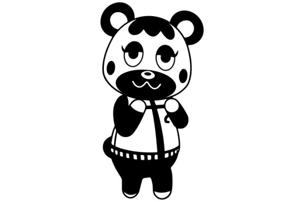 Adorable Cartoon of a Panda Bear Character