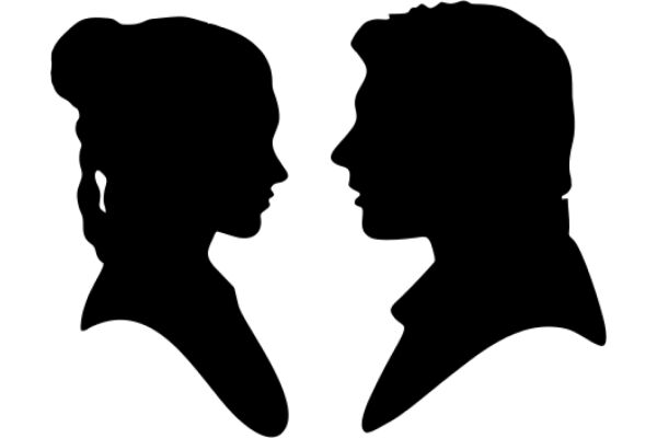 Silhouettes of Two People in a Conversation