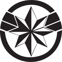 Stylized Star Logo in Black and White