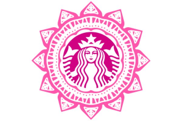 Stylized Starbucks Logo with Pink and White Design