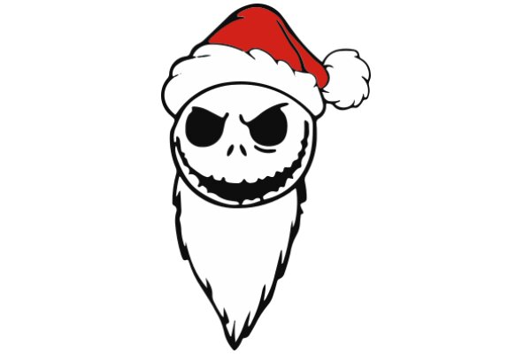 A Festive Holiday Greeting: A Skull Dons a Santa Hat