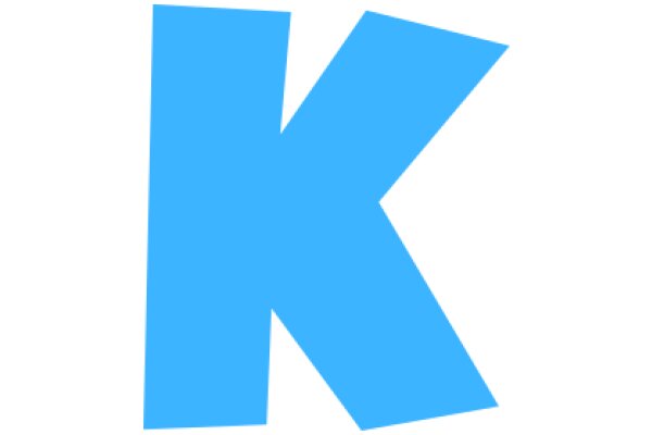 Stylized Blue Letter 'K' on a White Background