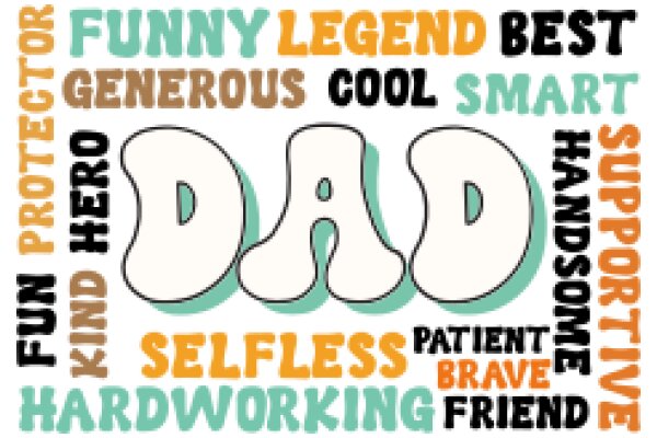 A Colorful Word Cloud Celebrating Fatherhood