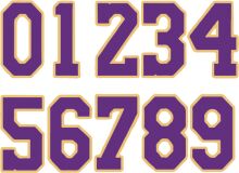 Purple Phone Number with Gold Digits