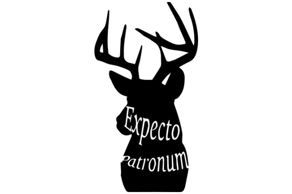 A Silhouette of a Deer's Head with the Words 'Expecto Patronum' Superimposed