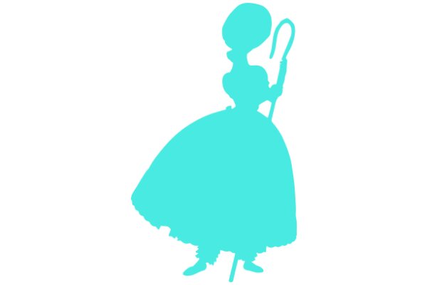 A Silhouette of a Woman Holding a Cane