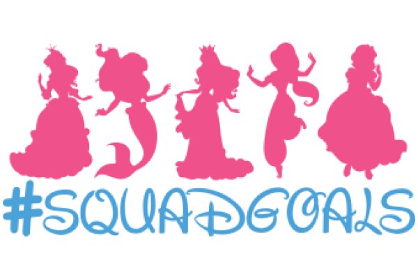 Squad Goals: A Pink and Blue Illustration of Disney Princesses and Mermaids