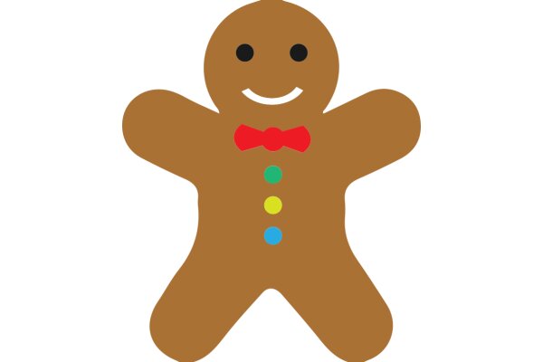 A Delightful Gingerbread Cookie with a Bow and Buttons