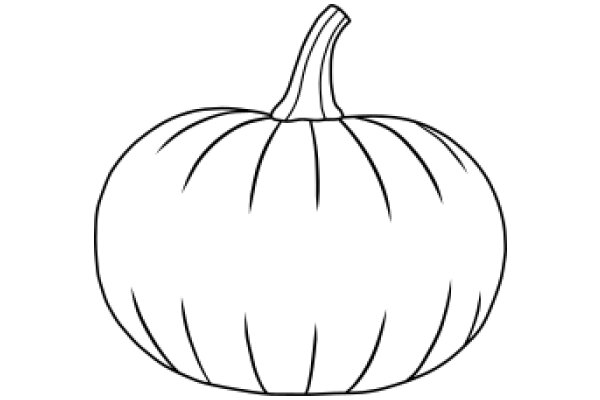 Simplistic Line Drawing of a Pumpkin