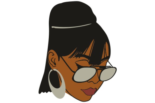 Stylish Illustration of a Woman with Sunglasses and a Headband