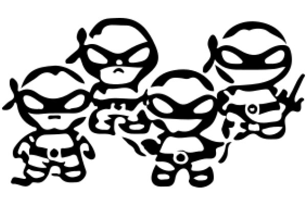 A Trio of Stylized Ninja Figures