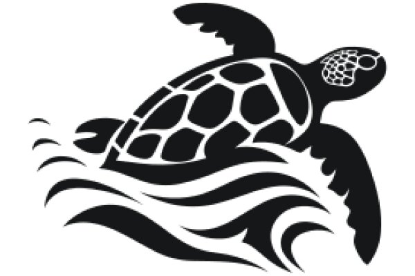 Stylized Logo of a Turtle Swimming in Waves