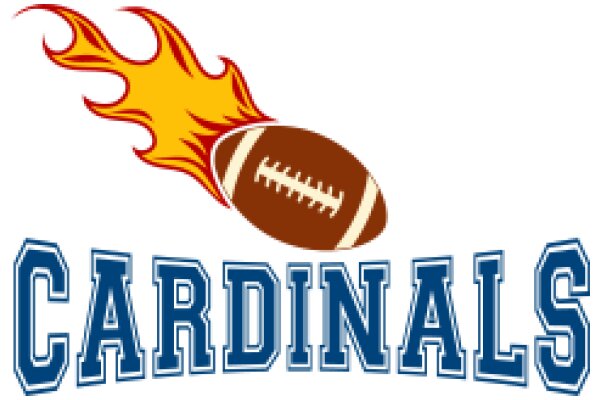 Cardinals Football Team Logo with Flames