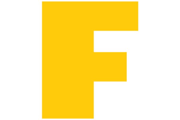 A Solid Yellow 'F' on a White Background