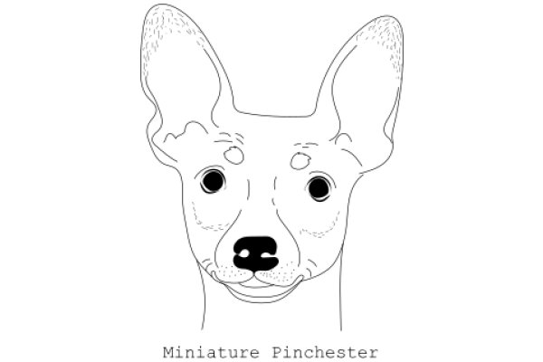 Miniatura Pinchster: A Detailed Line Drawing of a Dog's Head